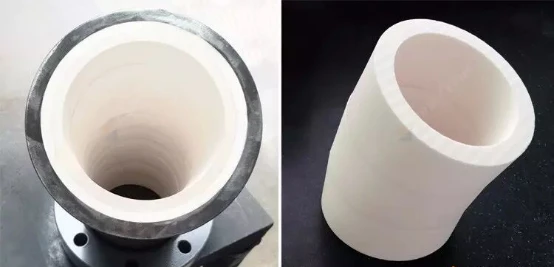 Anello rivestito in ceramica-Tubo resistente all'usura e gomito dell'anello in ceramica